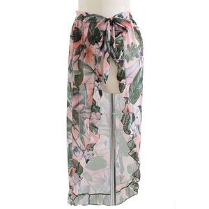 Rainforest Print Sarong Swim Coverup